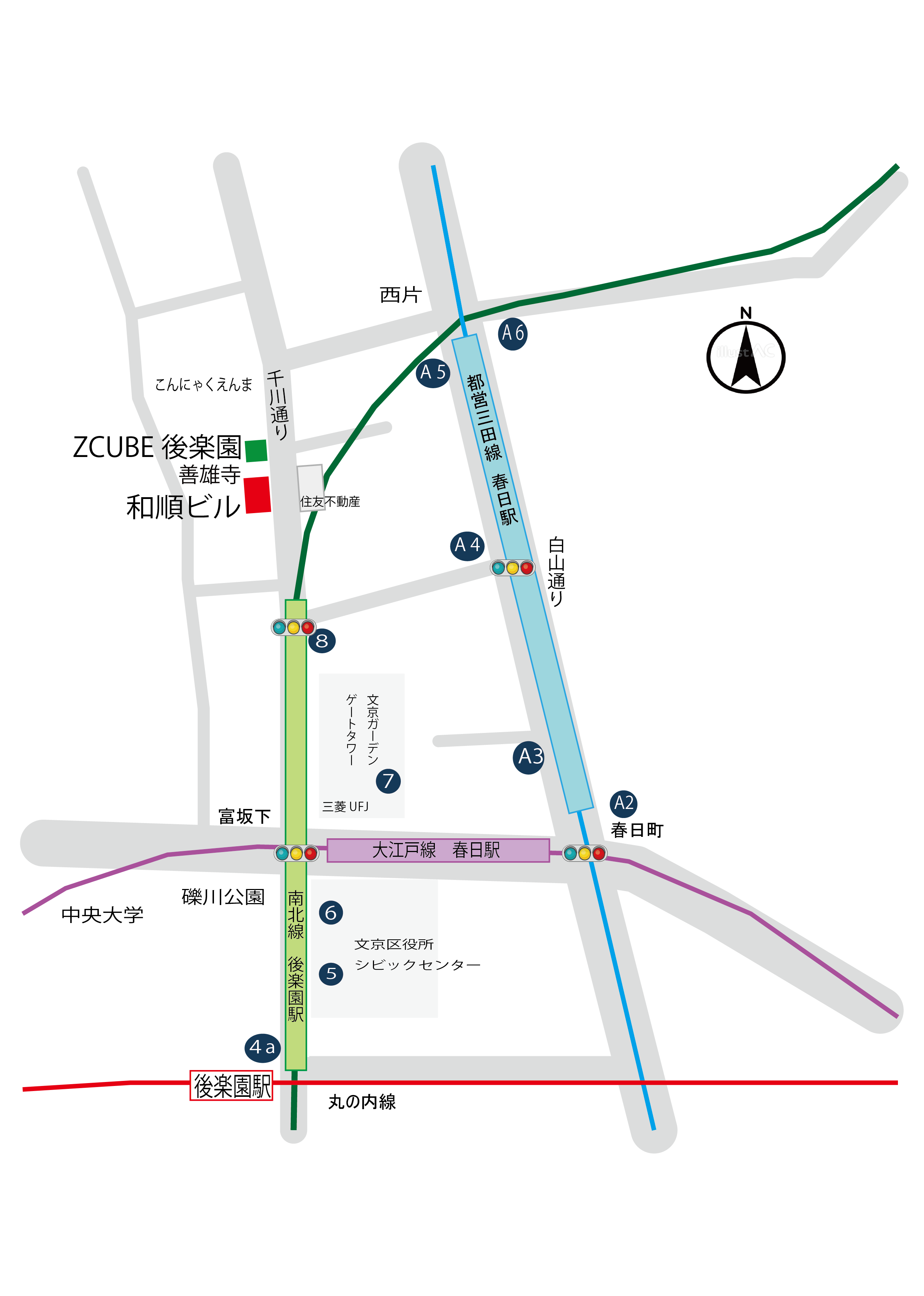 和順ビル　ZCUBE後楽園　善雄寺　地図