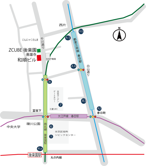 和順ビル　ZCUBE後楽園　善雄寺　地図